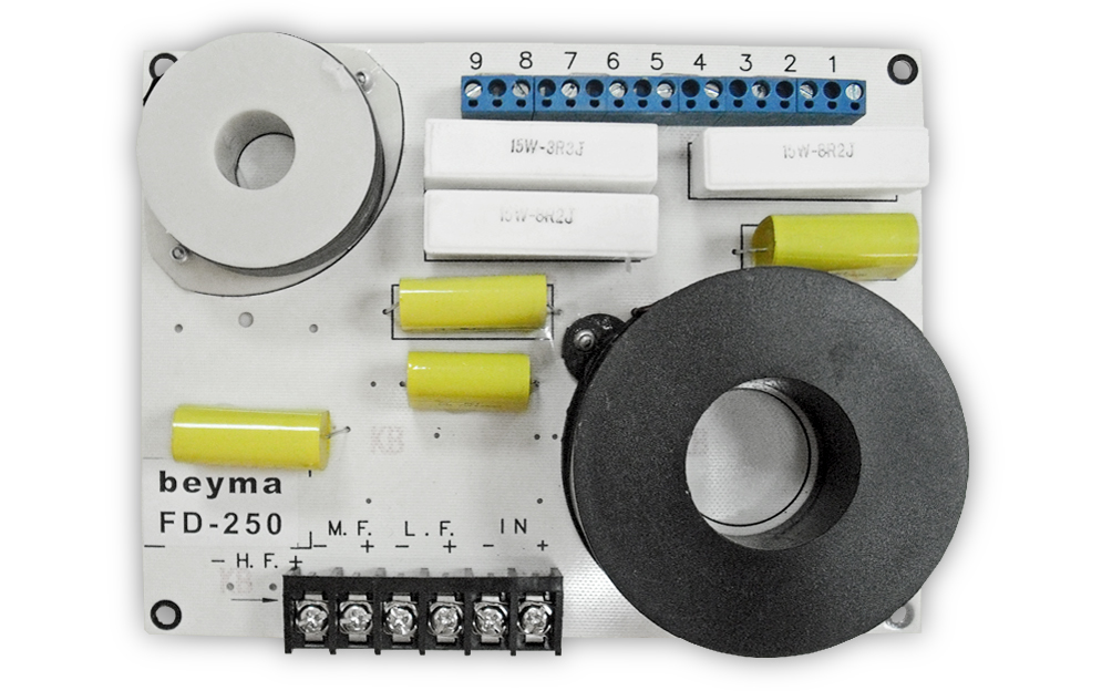 FD250, Filtro crossover passivo 2 vias